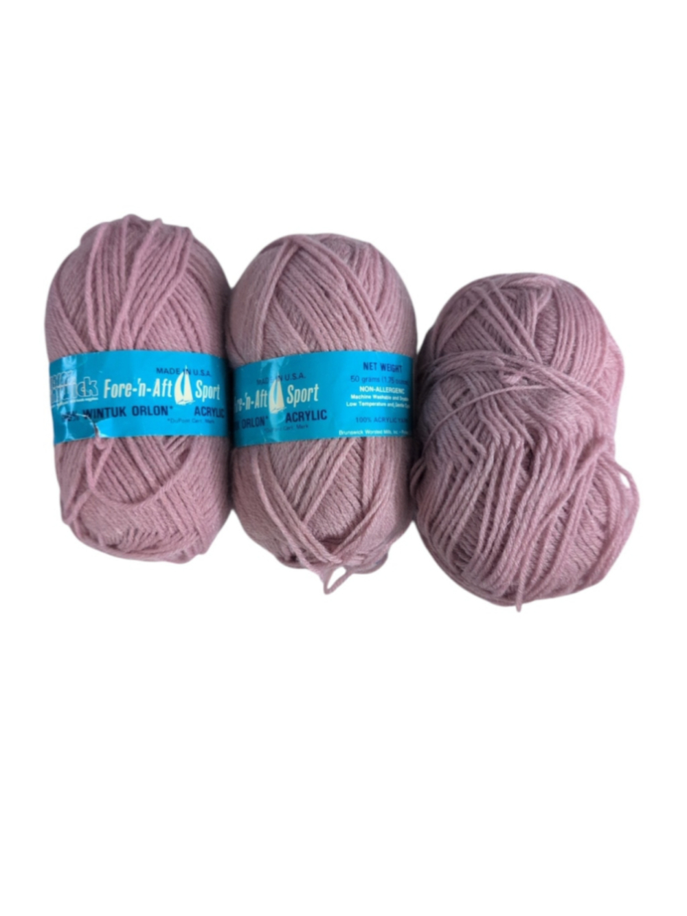 5/$25 Brunswick Fore-n-Aft Sport Acrylic Yarn Lot of 3